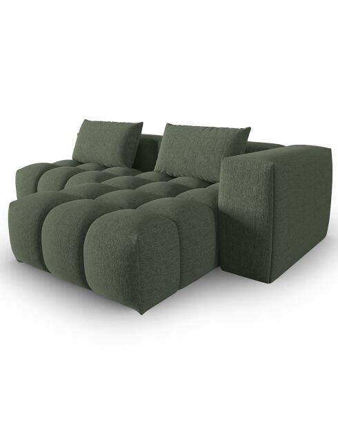 Canapé d'angle droit Modulaire Lorella 3 Places vert olive foncé - 205x145x70 cm