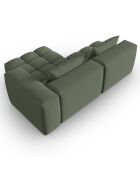 Canapé d'angle droit Modulaire Lorella 3 Places vert olive foncé - 205x145x70 cm