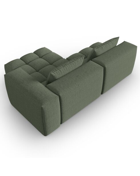 Canapé d'angle droit Modulaire Lorella 3 Places vert olive foncé - 205x145x70 cm