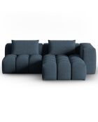 Canapé d'angle droit Modulaire Lorella 3 Places bleu foncé - 205x145x70 cm