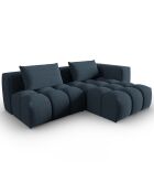 Canapé d'angle droit Modulaire Lorella 3 Places bleu foncé - 205x145x70 cm