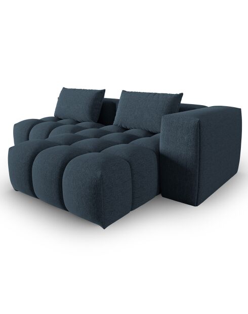 Canapé d'angle droit Modulaire Lorella 3 Places bleu foncé - 205x145x70 cm