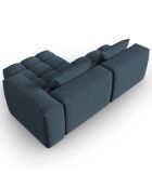 Canapé d'angle droit Modulaire Lorella 3 Places bleu foncé - 205x145x70 cm