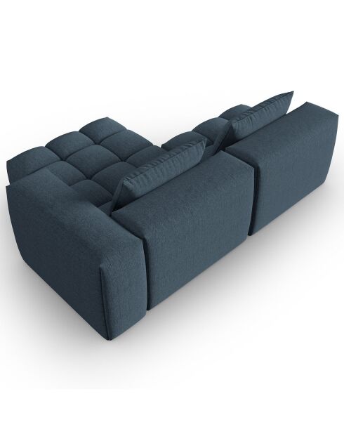 Canapé d'angle droit Modulaire Lorella 3 Places bleu foncé - 205x145x70 cm