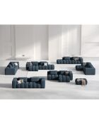Canapé d'angle droit Modulaire Lorella 3 Places bleu foncé - 205x145x70 cm