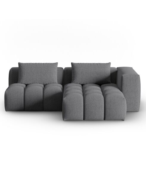 Canapé d'angle droit Modulaire Lorella 3 Places gris - 205x145x70 cm