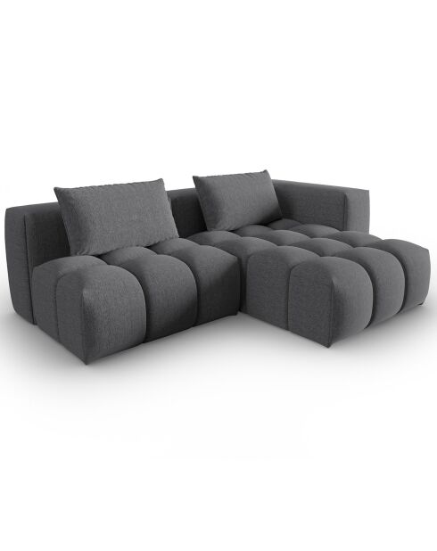 Canapé d'angle droit Modulaire Lorella 3 Places gris - 205x145x70 cm