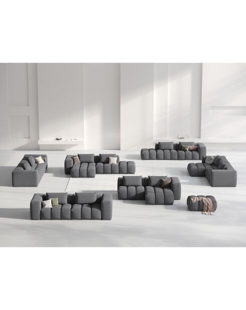 Canapé d'angle droit Modulaire Lorella 3 Places gris - 205x145x70 cm