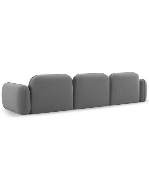 Canapé Modulaire Velours Lucien, 4 Places gris clair - 320x90x70 cm