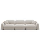 Canapé Modulaire Velours Lucien, 4 Places ivoire - 320x90x70 cm