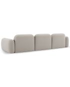 Canapé Modulaire Velours Lucien, 4 Places ivoire - 320x90x70 cm