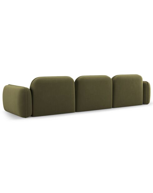 Canapé Modulaire Velours Lucien, 4 Places vert clair - 320x90x70 cm
