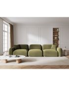Canapé Modulaire Velours Lucien, 4 Places vert clair - 320x90x70 cm