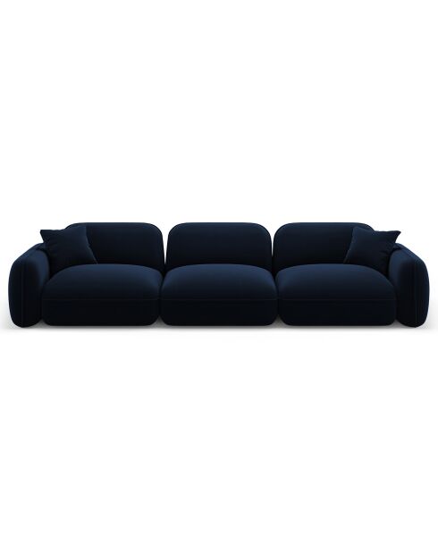 Canapé Modulaire Velours Lucien, 4 Places bleu roi - 320x90x70 cm