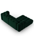 Canapé d'angle gauche Modulaire Velours Clotilde 3 Places vert bouteille - 177x228x70 cm