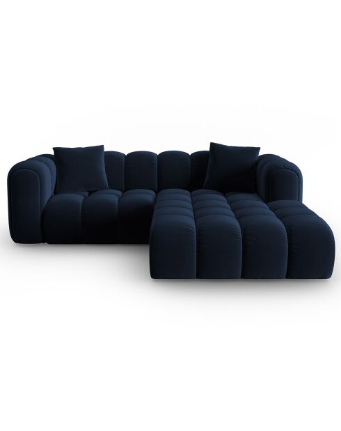 Clotilde Velours Clotilde Modulares Ecksofa für 3 Personen, rechts, königsblau — 177 x 228 x 70 cm