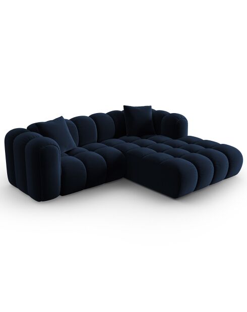 Clotilde Velours Clotilde Modulares Ecksofa für 3 Personen, rechts, königsblau — 177 x 228 x 70 cm