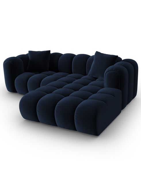 Clotilde Velours Clotilde Modulares Ecksofa für 3 Personen, rechts, königsblau — 177 x 228 x 70 cm