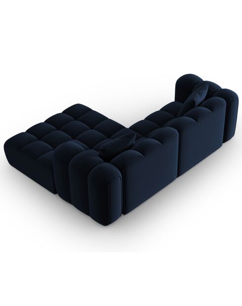 Clotilde Velours Clotilde Modulares Ecksofa für 3 Personen, rechts, königsblau — 177 x 228 x 70 cm