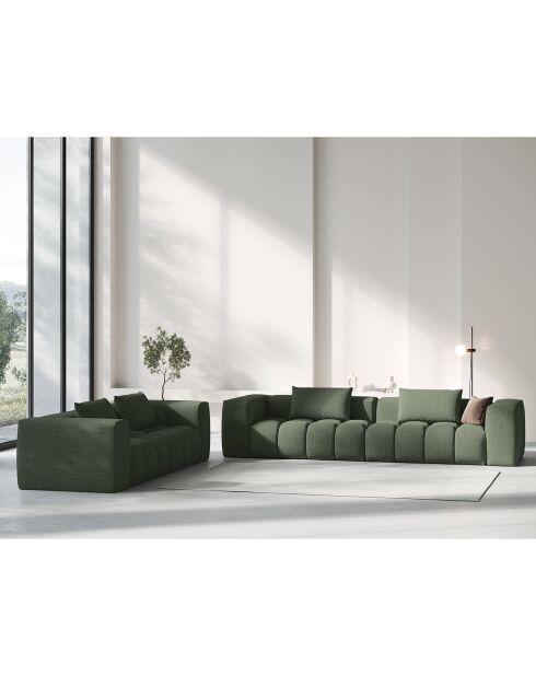 Canapé Modulaire Lorella 5 Places vert olive foncé - 290x85x70 cm