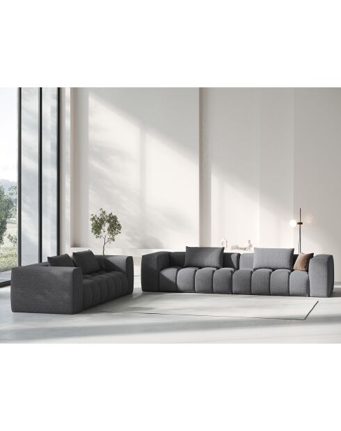 Canapé Modulaire Lorella 5 Places gris - 290x85x70 cm