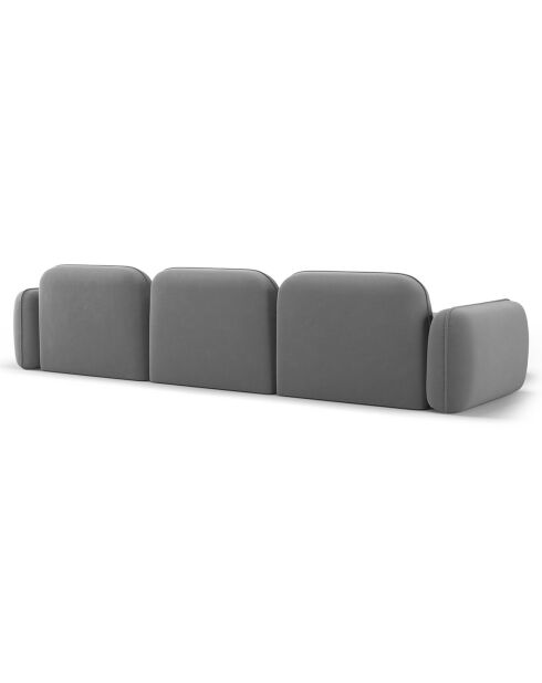 Canapé d'angle gauche Modulaire Velours Lucien 4 Places gris clair - 320x165x70 cm