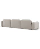 Canapé d'angle gauche Modulaire Velours Lucien 4 Places ivoire - 320x165x70 cm