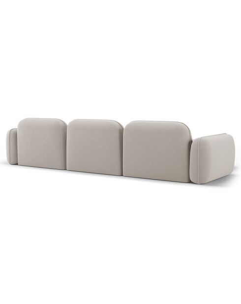 Canapé d'angle gauche Modulaire Velours Lucien 4 Places ivoire - 320x165x70 cm