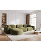 Canapé d'angle gauche Modulaire Velours Lucien 4 Places vert clair - 320x165x70 cm