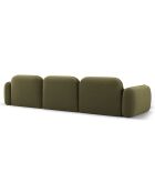 Canapé d'angle gauche Modulaire Velours Lucien 4 Places vert clair - 320x165x70 cm