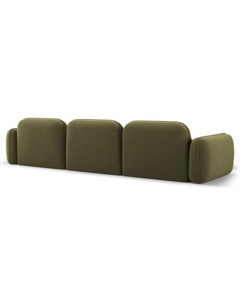 Canapé d'angle gauche Modulaire Velours Lucien 4 Places vert clair - 320x165x70 cm