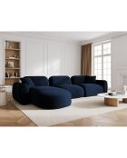 Canapé d'angle gauche Modulaire Velours Lucien 4 Places bleu roi - 320x165x70 cm