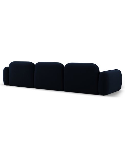 Canapé d'angle gauche Modulaire Velours Lucien 4 Places bleu roi - 320x165x70 cm