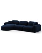 Canapé d'angle gauche Modulaire Velours Lucien 4 Places bleu roi - 320x165x70 cm