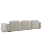 Canapé d'angle droit Modulaire Velours Lucien 4 Places ivoire - 320x165x70 cm