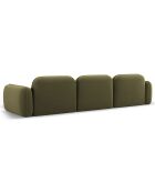 Canapé d'angle droit Modulaire Velours Lucien 4 Places vert clair - 320x165x70 cm