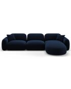 Canapé d'angle droit Modulaire Velours Lucien 4 Places bleu roi - 320x165x70 cm