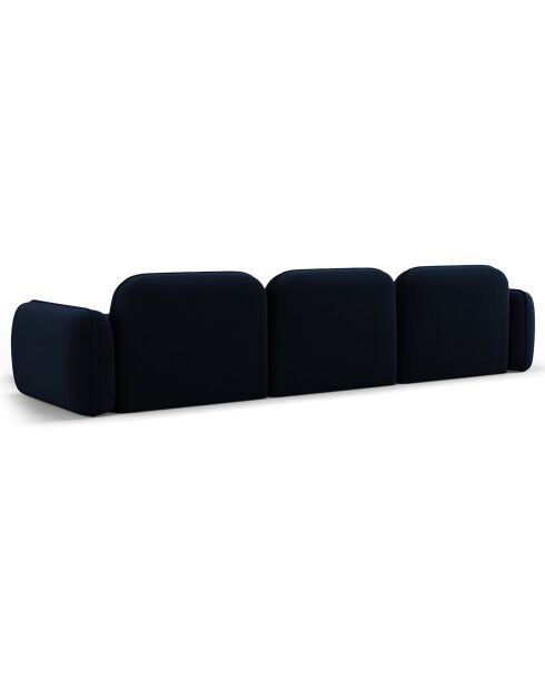 Canapé d'angle droit Modulaire Velours Lucien 4 Places bleu roi - 320x165x70 cm