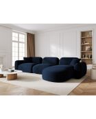 Canapé d'angle droit Modulaire Velours Lucien 4 Places bleu roi - 320x165x70 cm