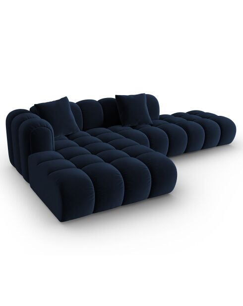 Clotilde Velours Clotilde 4-Sitzer, offenes Ecksofa, links, 294 x 177 x 70 cm, Königsblau