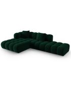 Canapé d'angle gauche Ouvert Velours Clotilde 4 Places vert bouteille - 294x177x70 cm