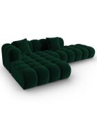 Canapé d'angle gauche Ouvert Velours Clotilde 4 Places vert bouteille - 294x177x70 cm