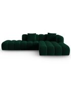 Canapé d'angle droit Ouvert Velours Clotilde 4 Places vert bouteille - 294x177x70 cm