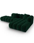 Canapé d'angle droit Ouvert Velours Clotilde 4 Places vert bouteille - 294x177x70 cm