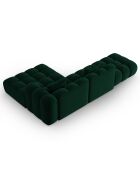 Canapé d'angle droit Ouvert Velours Clotilde 4 Places vert bouteille - 294x177x70 cm