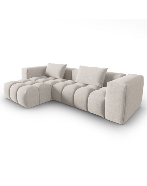 Canapé d'angle gauche Modulaire Lorella 3 Places beige - 260x145x70 cm
