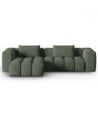 Canapé d'angle gauche Modulaire Lorella 3 Places vert olive foncé - 260x145x70 cm