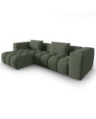 Canapé d'angle gauche Modulaire Lorella 3 Places vert olive foncé - 260x145x70 cm