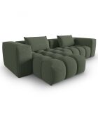 Canapé d'angle gauche Modulaire Lorella 3 Places vert olive foncé - 260x145x70 cm