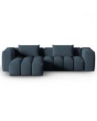 Canapé d'angle gauche Modulaire Lorella 3 Places bleu foncé - 260x145x70 cm